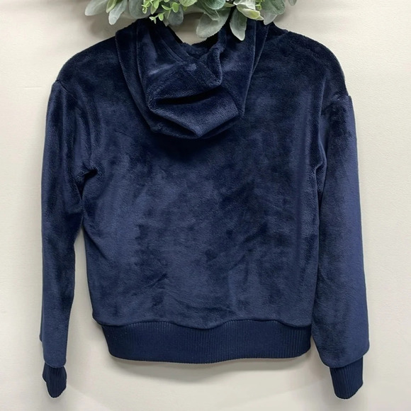 Athleta Girl Navy Feelin’ Great Plush Velour Hoodie Pullover L/12 - Picture 2 of 16